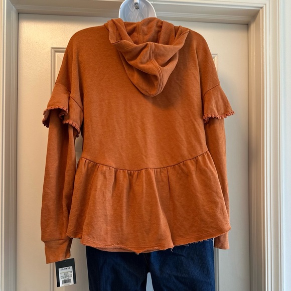 NWT: Orange hooded full zip sweatshirt with pockets - Picture 3 of 4